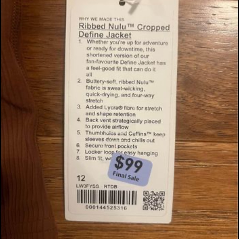 Lululemon align cropped jacket in brown color. Size 12 - Picture 3 of 3